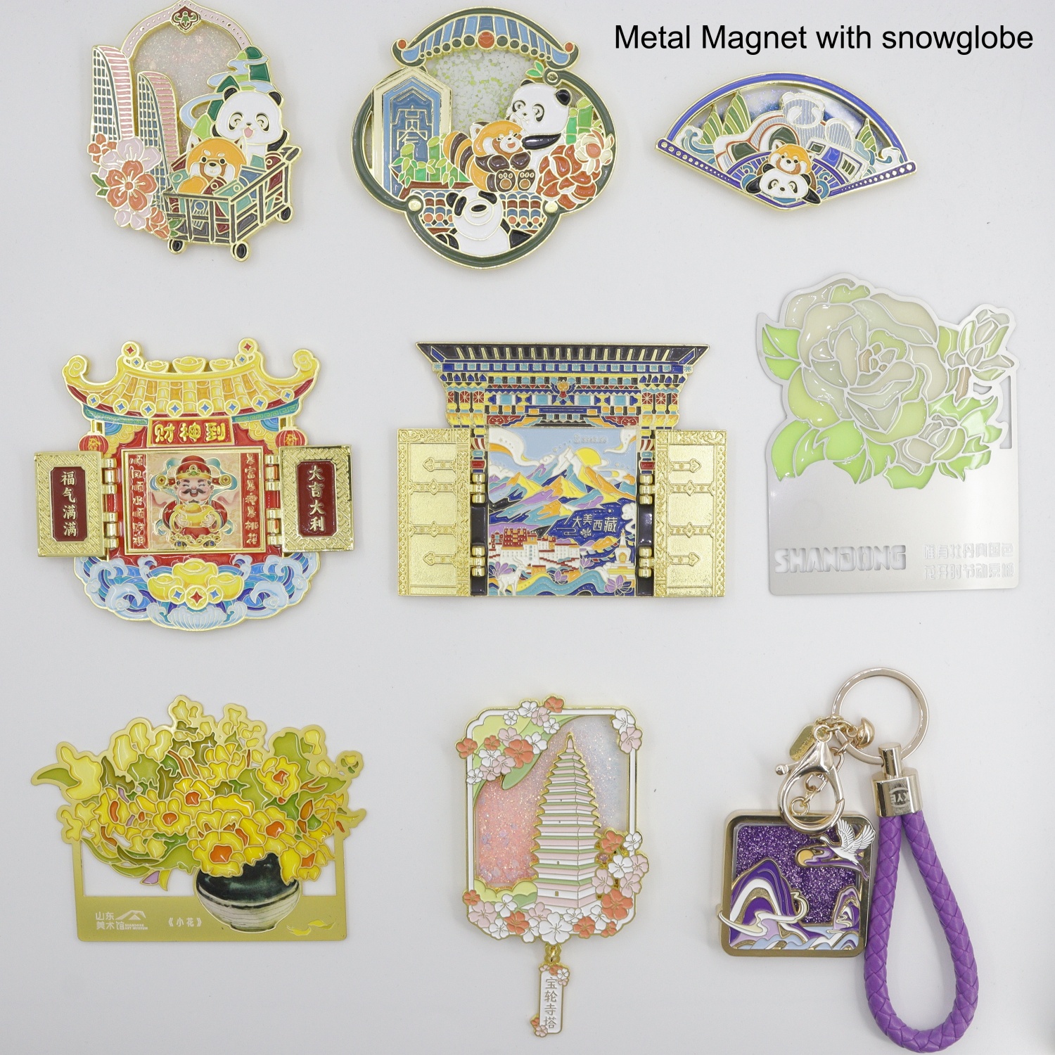 图1  metal magnet with snowglobe